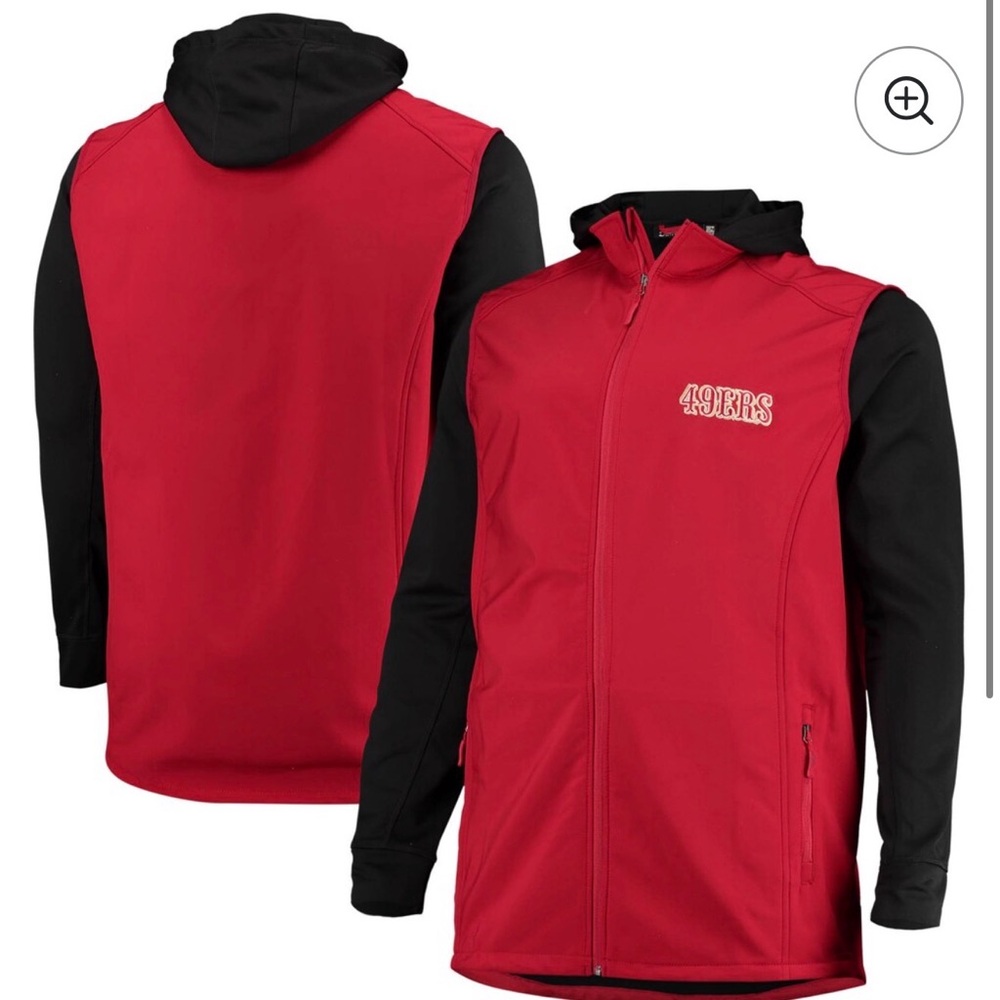 49ers Men's Hooded Jacket Size Large Tall